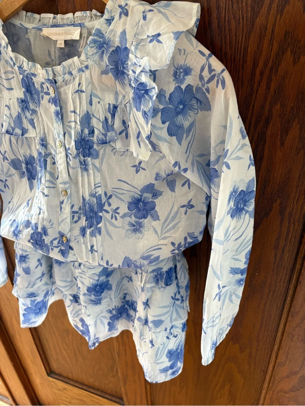 LoveShackFancy Girls Matching Set Top Skirt Size 12 Like New